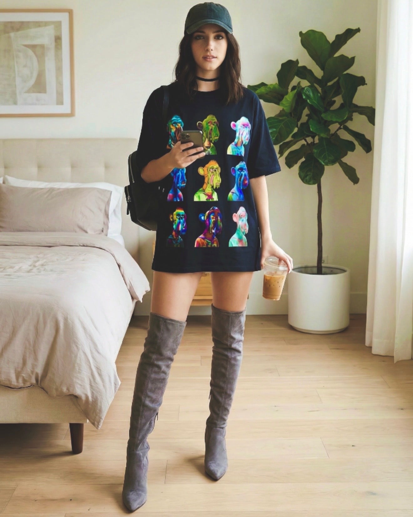 SAGGI Nine Faces Oversize Black Graphic T-Shirt - 305 GSM 100% Cotton (Limited 25)