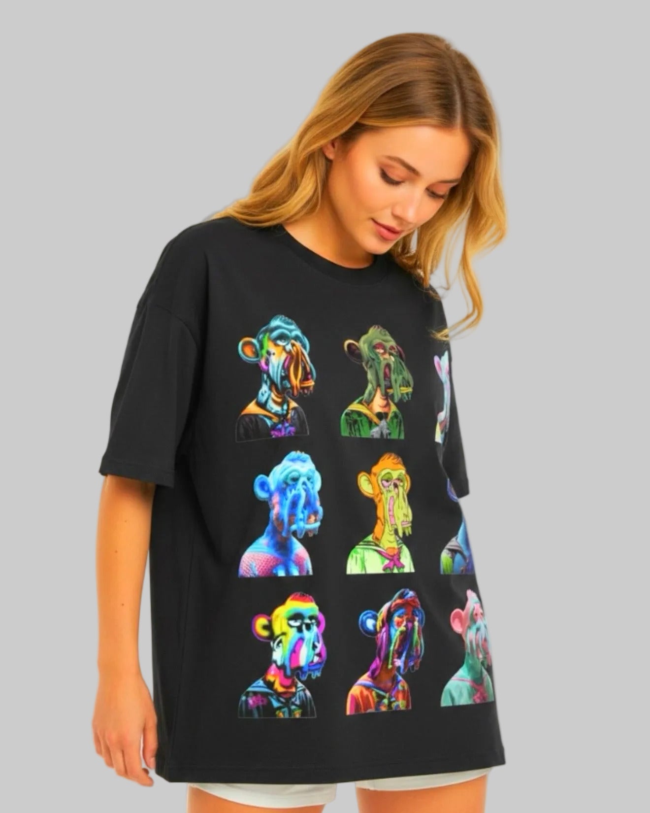 SAGGI Nine Faces Oversize Black Graphic T-Shirt - 305 GSM 100% Cotton (Limited 50)