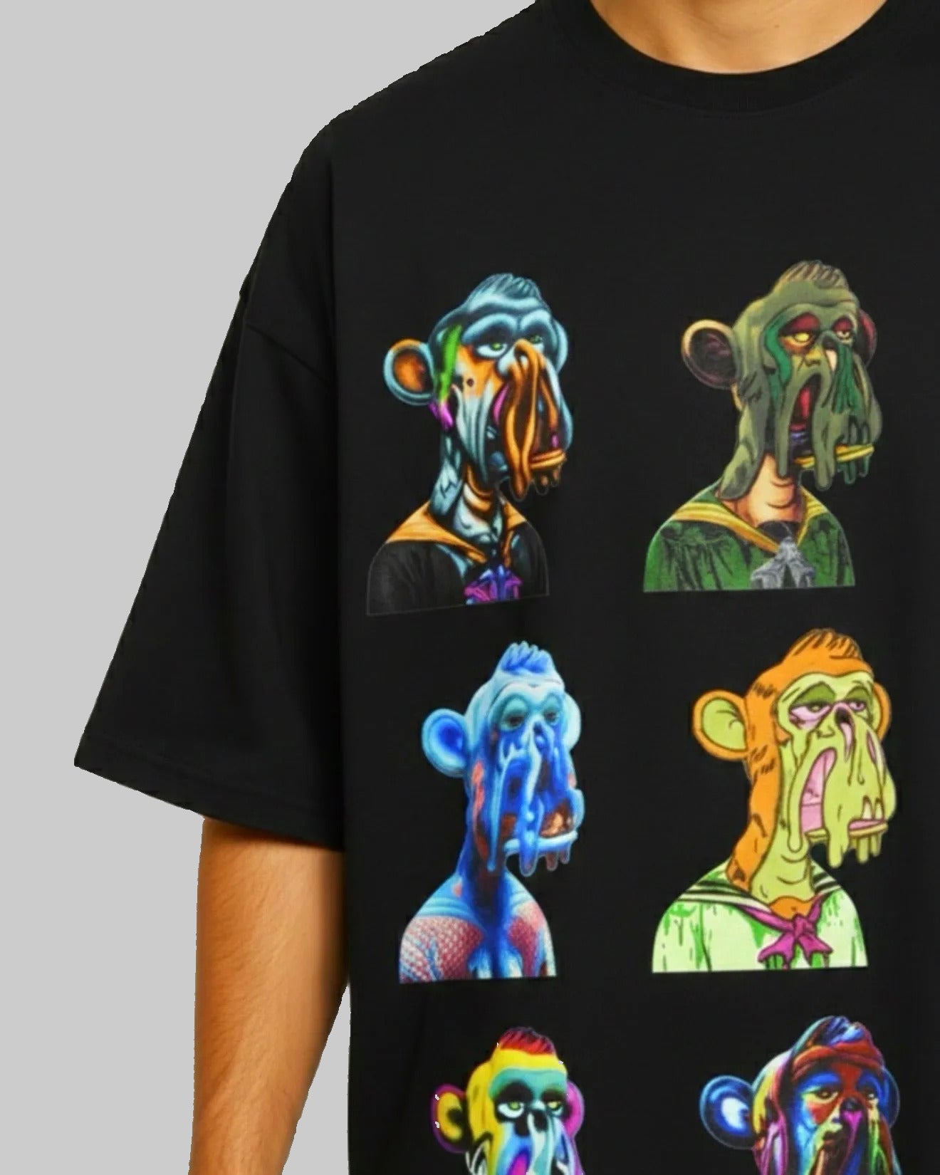 SAGGI Nine Faces Oversize Black Graphic T-Shirt - 305 GSM 100% Cotton (Limited 50)