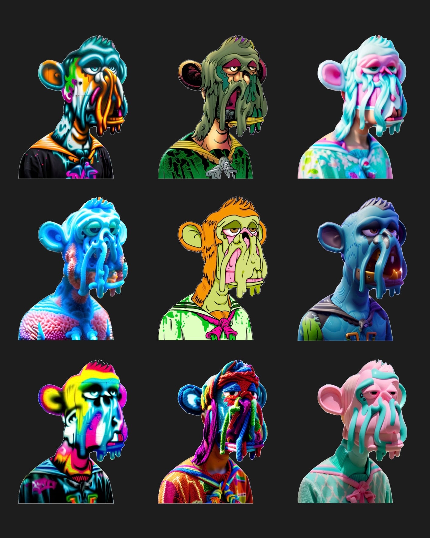 SAGGI Nine Faces Oversize Black Graphic T-Shirt - 305 GSM 100% Cotton (Limited 50)